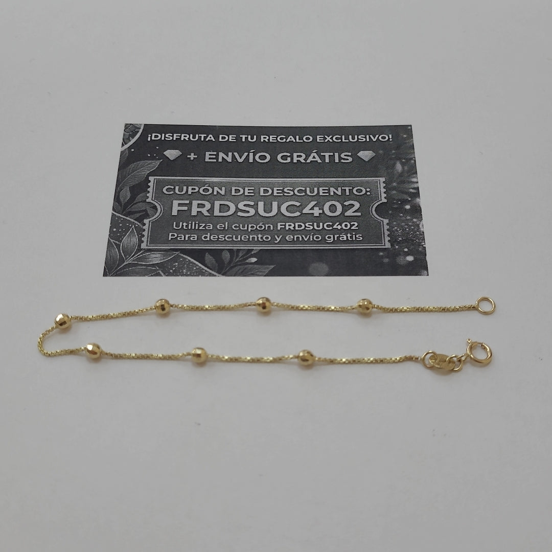 PULSERA ESPECIAL CON BOLITAS 14K 18 CM 1.4 GR (NUEVO)