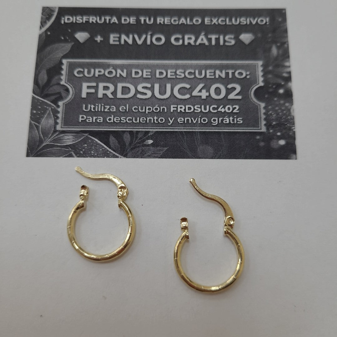ARETES ARRACADAS ESTRIADAS 14K 1.4 GR (NUEVO)
