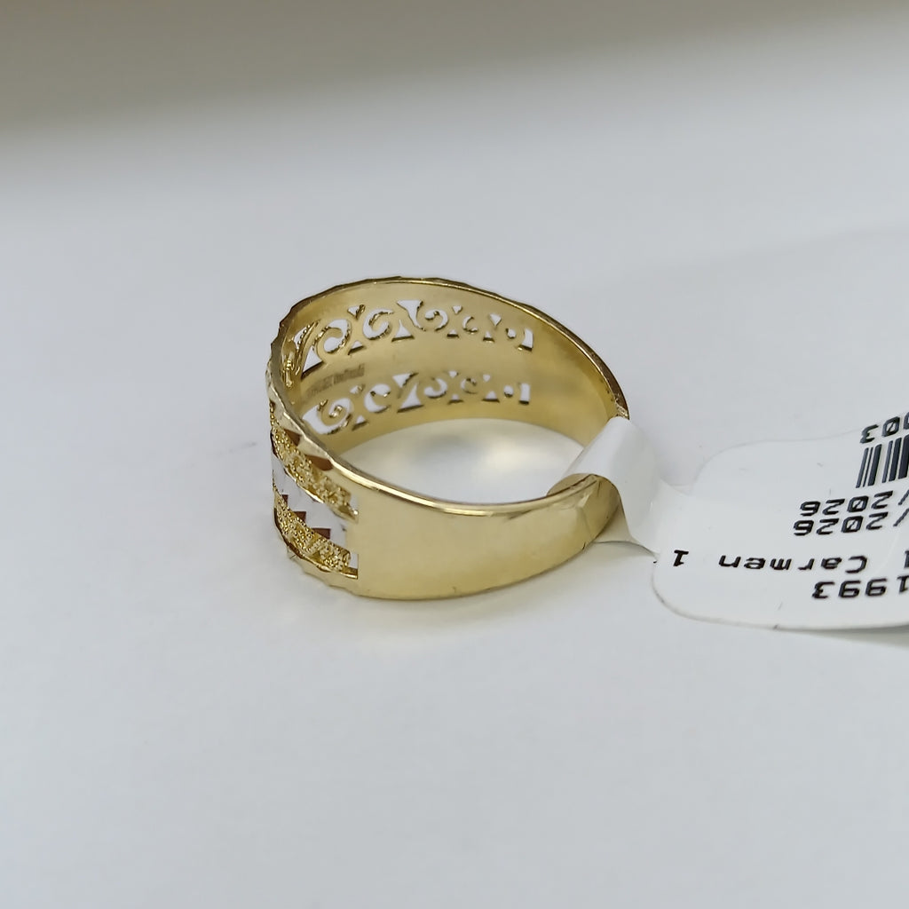 ANILLOS TIPO FILIGRANA COMBINADO 14K TALLA 7 2.8 GR (NUEVO)