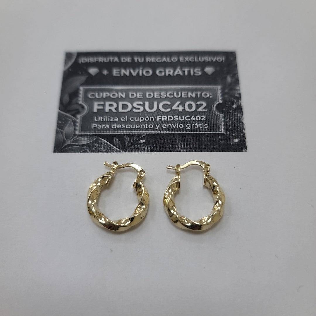 ARETES ARRACADA TORZAL 14K 1.9 GR (NUEVO)