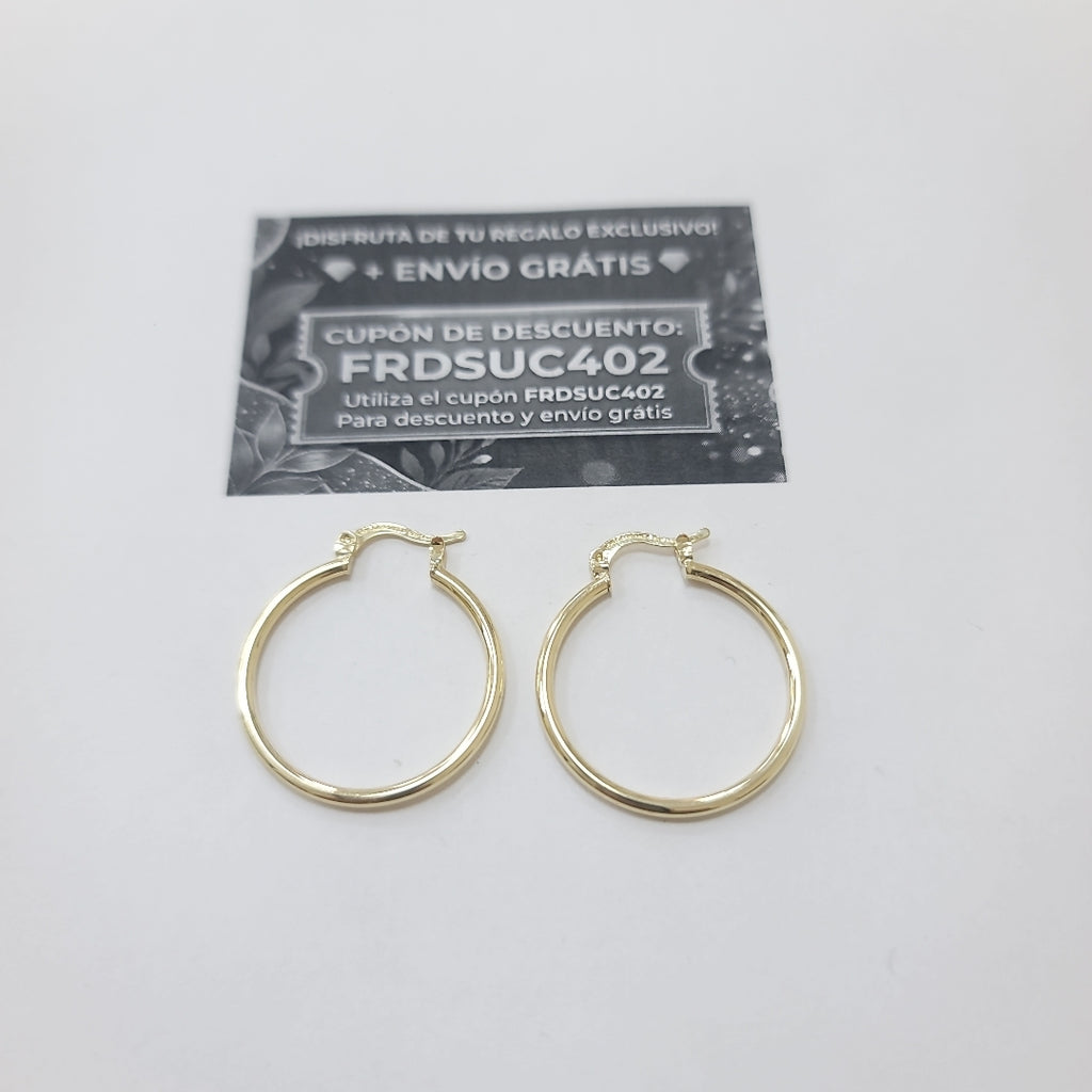ARETES TEJIDO ARRACADAS LISAS 14K 1.6 GR (NUEVO)