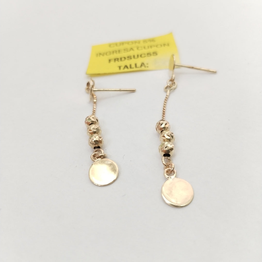 ARETES PAR ORO,RODIADO 14 K 2,70 GRMS (SEMINUEVO)