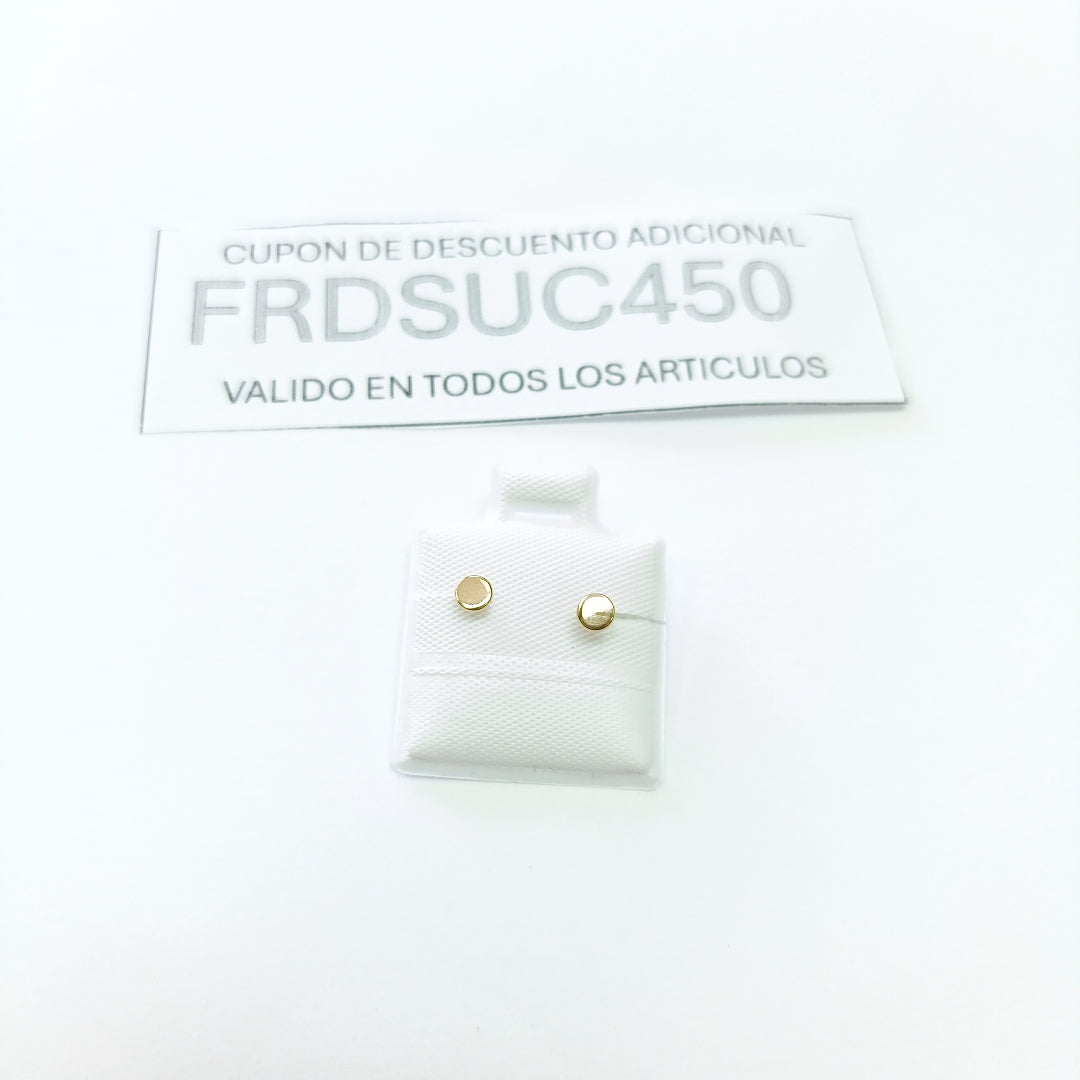 BROQUELES BROQUEL FIG TAPON REDONDO 14K 0.1408 GR (NUEVO)