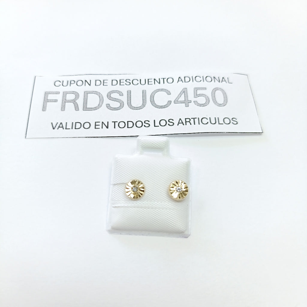 BROQUELES BROQUEL FIG BOTON C CIRCONIA 14K 0.2916 GR (NUEVO)
