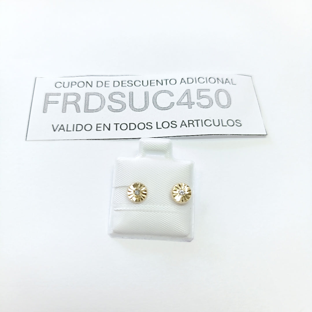 BROQUELES BROQUEL FIG BOTON C CIRCONIA 14K 0.2916 GR (NUEVO)