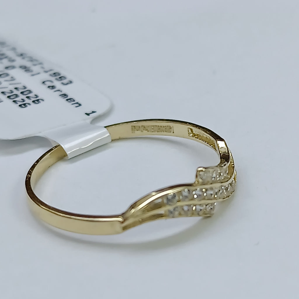 ANILLOS CON CIRCONIAS 14K TALLA 7 0.8 GR (NUEVO)