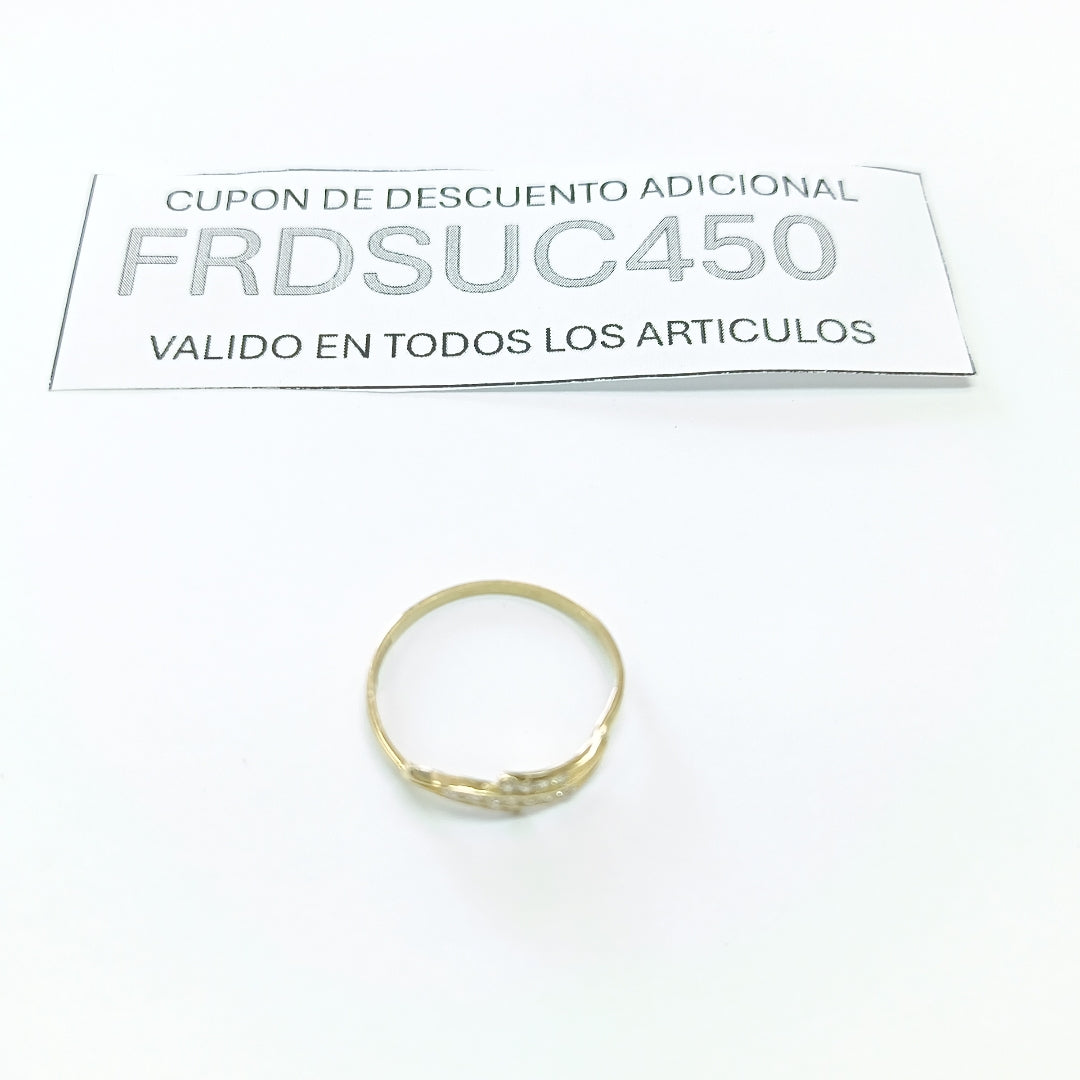 ANILLOS C CIRCONIAS 14K TALLA 8 0.8 GR (NUEVO)