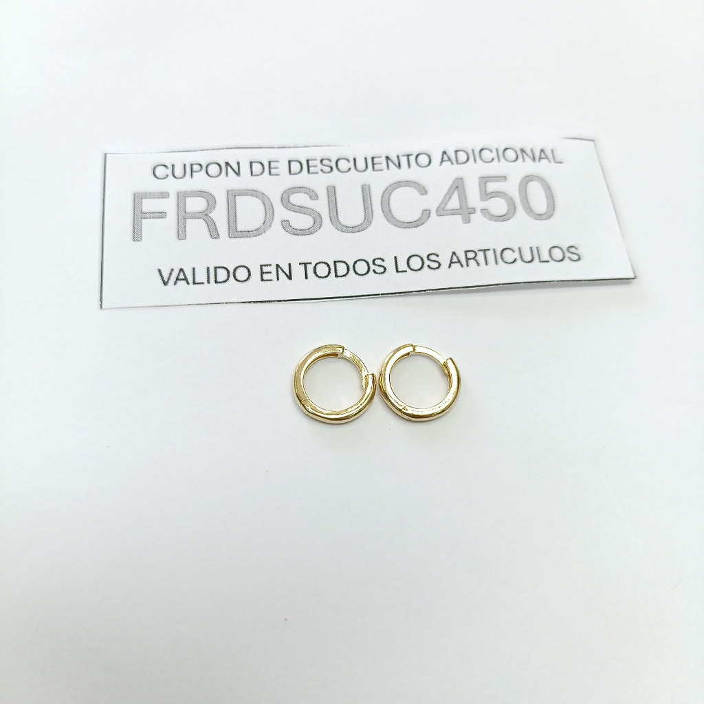 ARETES HUGGIES LISAS 14K 1.4 GR (NUEVO)
