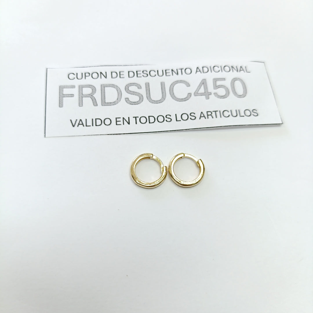 ARETES HUGGIES LISAS 14K 1.4 GR (NUEVO)
