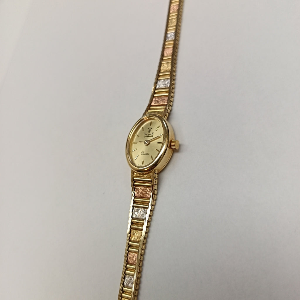 RELOJ CAJA Y PULSO ORO ORO COMBINADO 14 K 20,90 GRMS (SEMINUEVO)