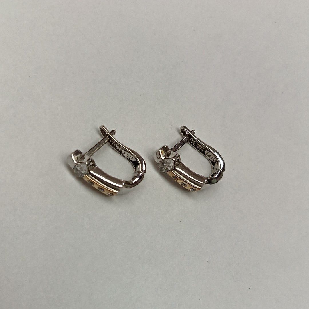 ARRACADAS PAR ORO,ORO BLANCO 14 K 4,60 GRMS (SEMINUEVO)