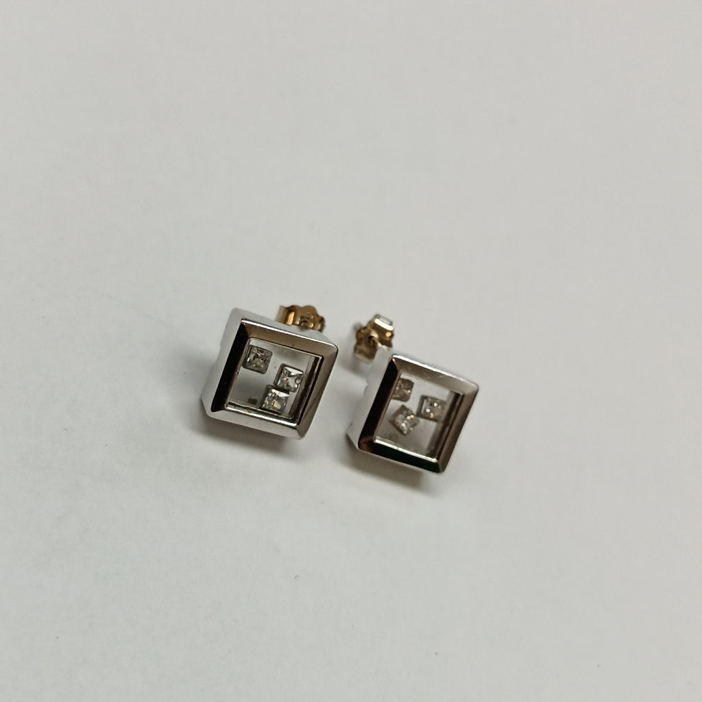 BROQUELES PAR ORO BLANCO 14 K 5,80 GRMS (SEMINUEVO)
