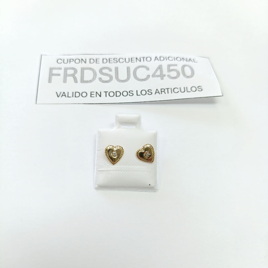 BROQUELES BROQUEL FIG CORAZON C CIRCONIA 14K 0.2614 GR (NUEVO)