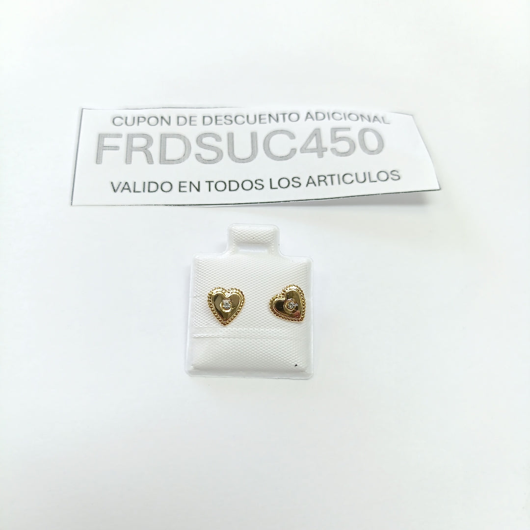 BROQUELES BROQUEL FIG CORAZON C CIRCONIA 14K 0.2614 GR (NUEVO)