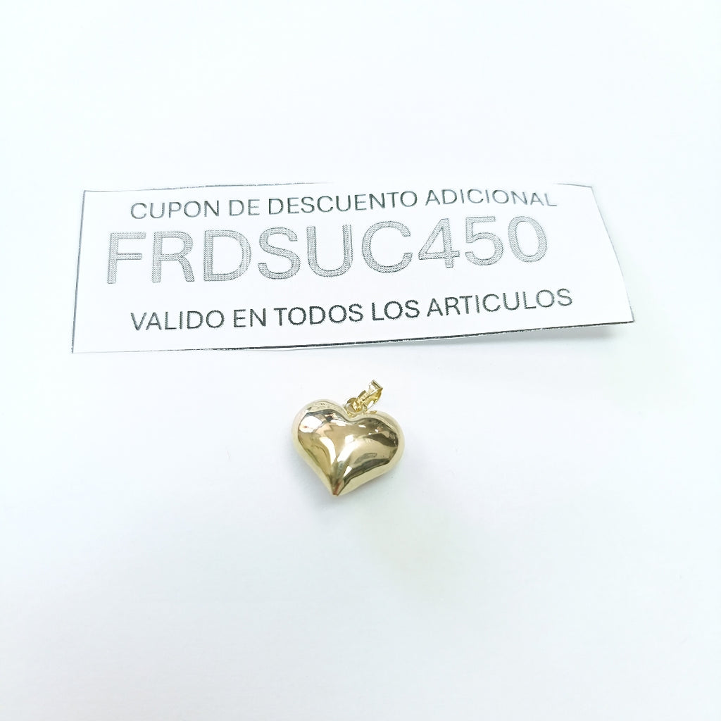 DIJE TEJIDO CORAZON LISO 14K 1 GR (NUEVO)