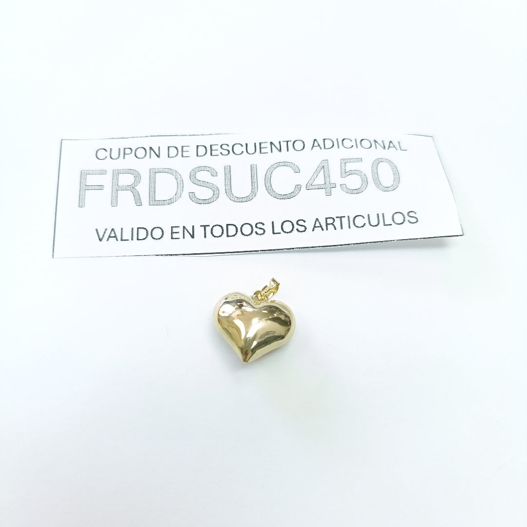 DIJE TEJIDO CORAZON LISO 14K 1 GR (NUEVO)