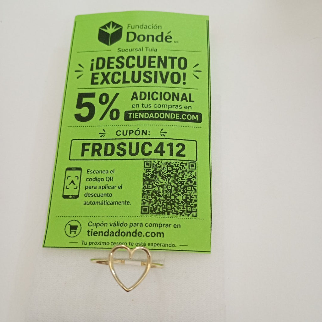 ANILLOS ANILLITO FIG CORAZON 10K TALLA 9 0.9 GR (NUEVO)