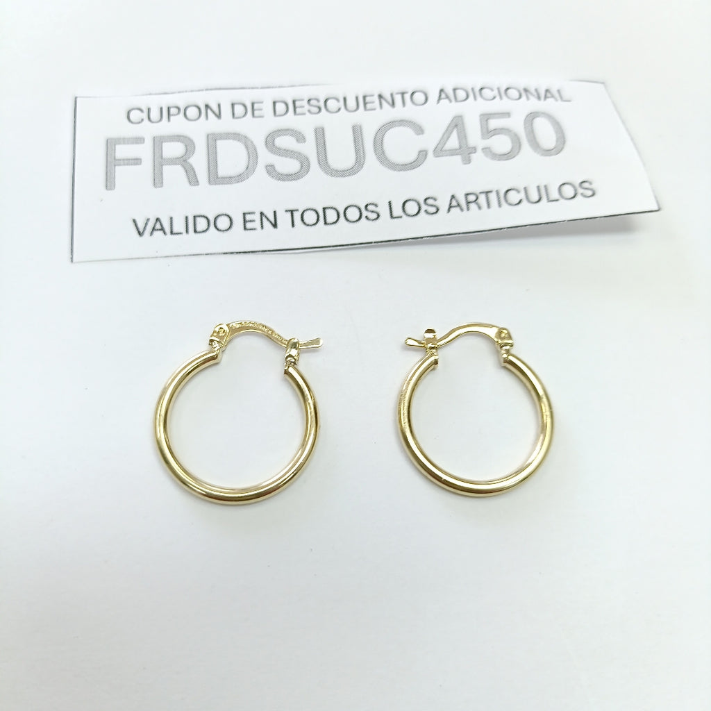 ARETES TEJIDO ARRACADAS LISAS 14K 1.2 GR (NUEVO)