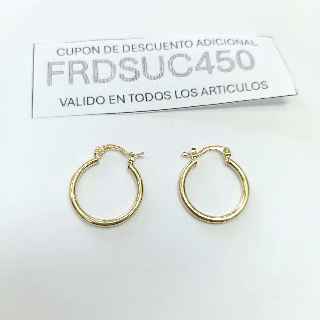 ARETES TEJIDO ARRACADAS LISAS 14K 1.2 GR (NUEVO)