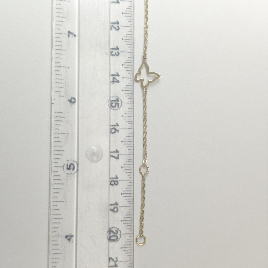 PULSERA ESPECIAL C MARIPOSAS 14K 18 CM 1.7 GR (NUEVO)