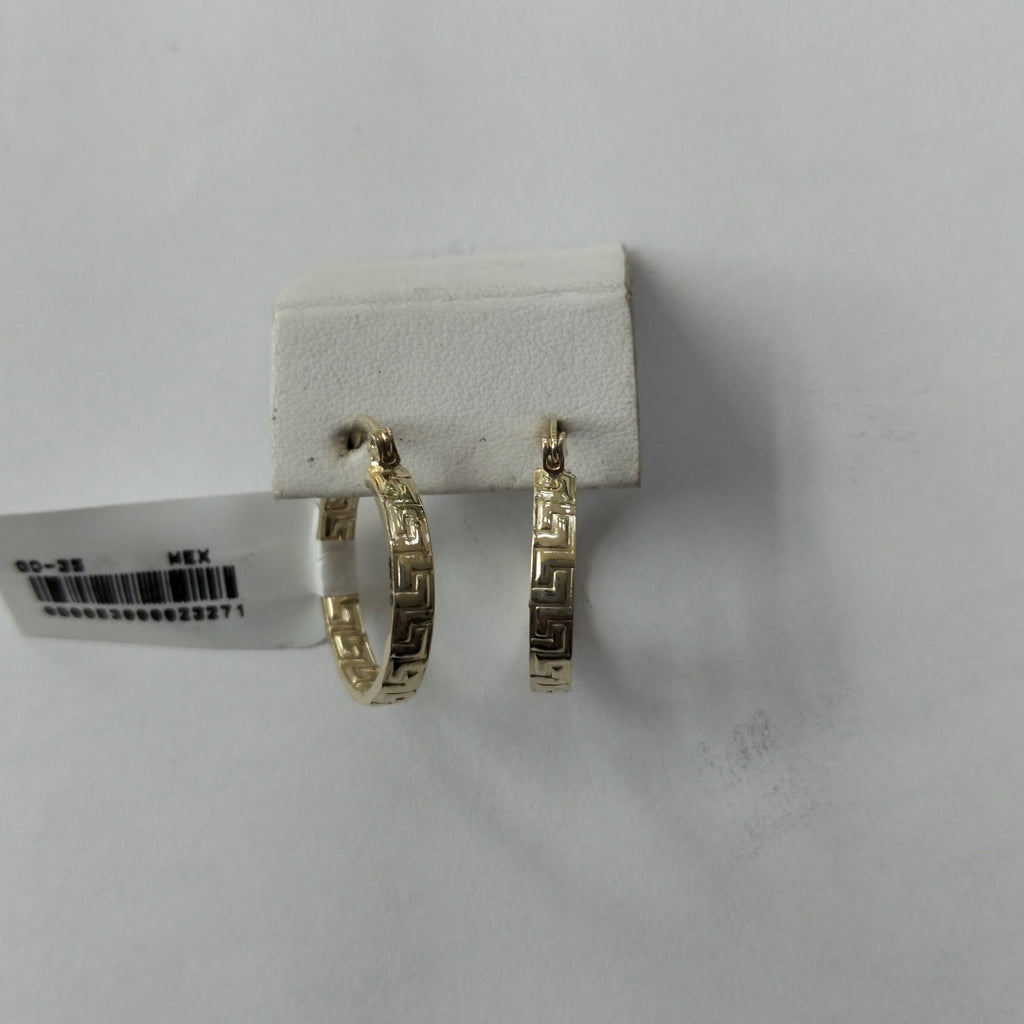 ARETES TEJIDO ARRACADAS TIPO GRECAS 14K 2.2 GR (NUEVO)