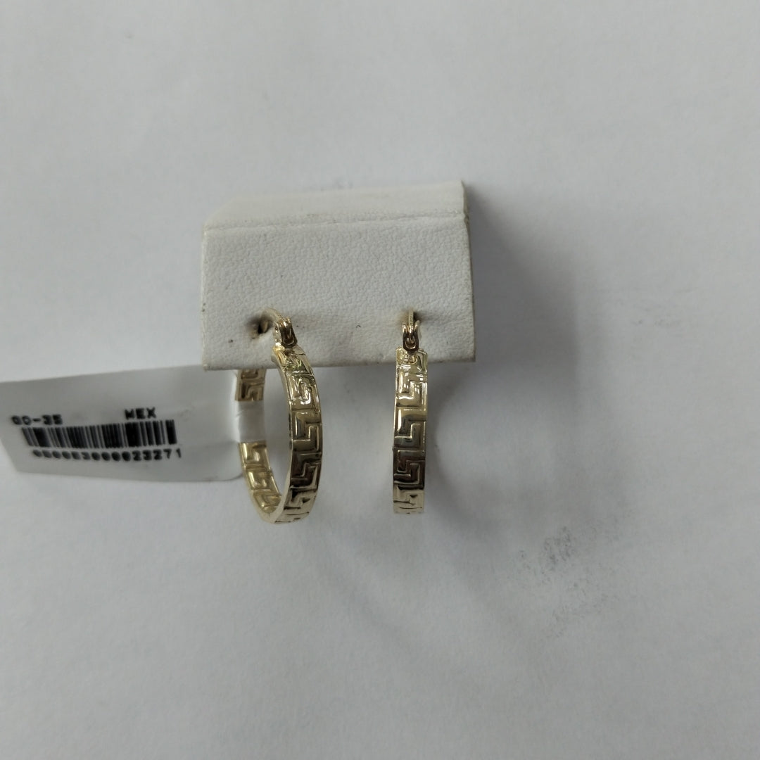 ARETES TEJIDO ARRACADAS TIPO GRECAS 14K 2.2 GR (NUEVO)