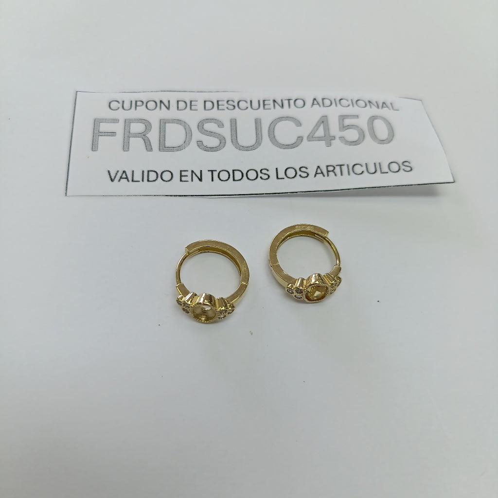 ARETES ARRACADAS CON CIRCONIAS Y PDRAS COL 14K 3.1 GR (NUEVO)