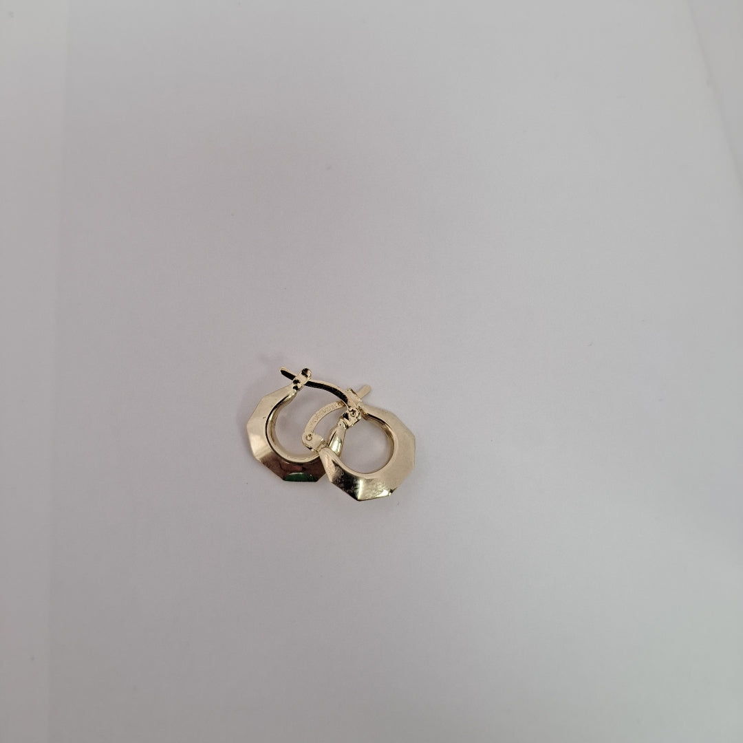 ARETES TEJIDO ARRACADA FACETADA 14K 1.3 GR (NUEVO)