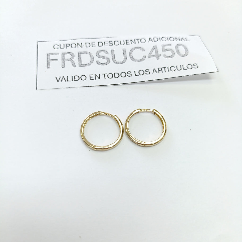 ARETES ARRACADAS C CIRCONIAS 14K 2 GR (NUEVO)