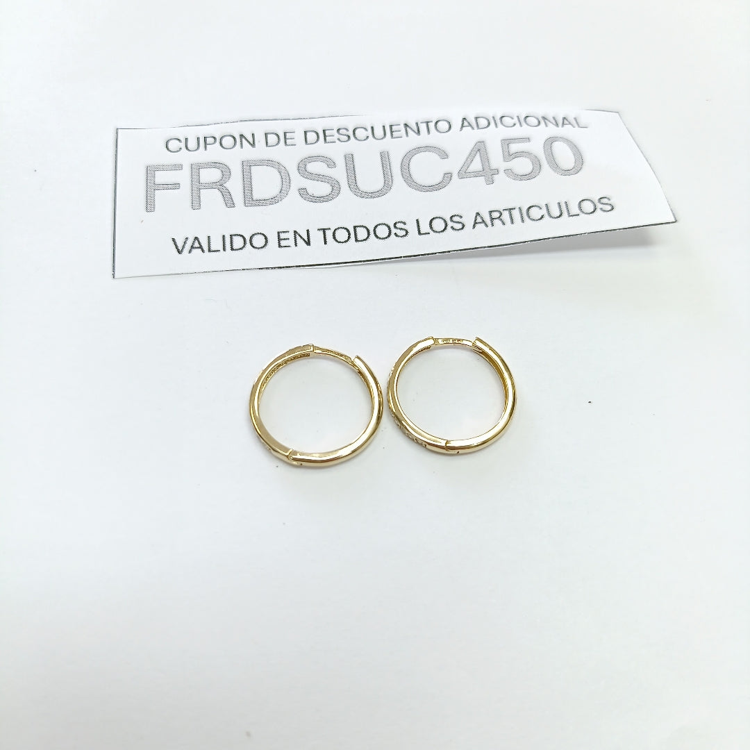 ARETES ARRACADAS C CIRCONIAS 14K 2 GR (NUEVO)