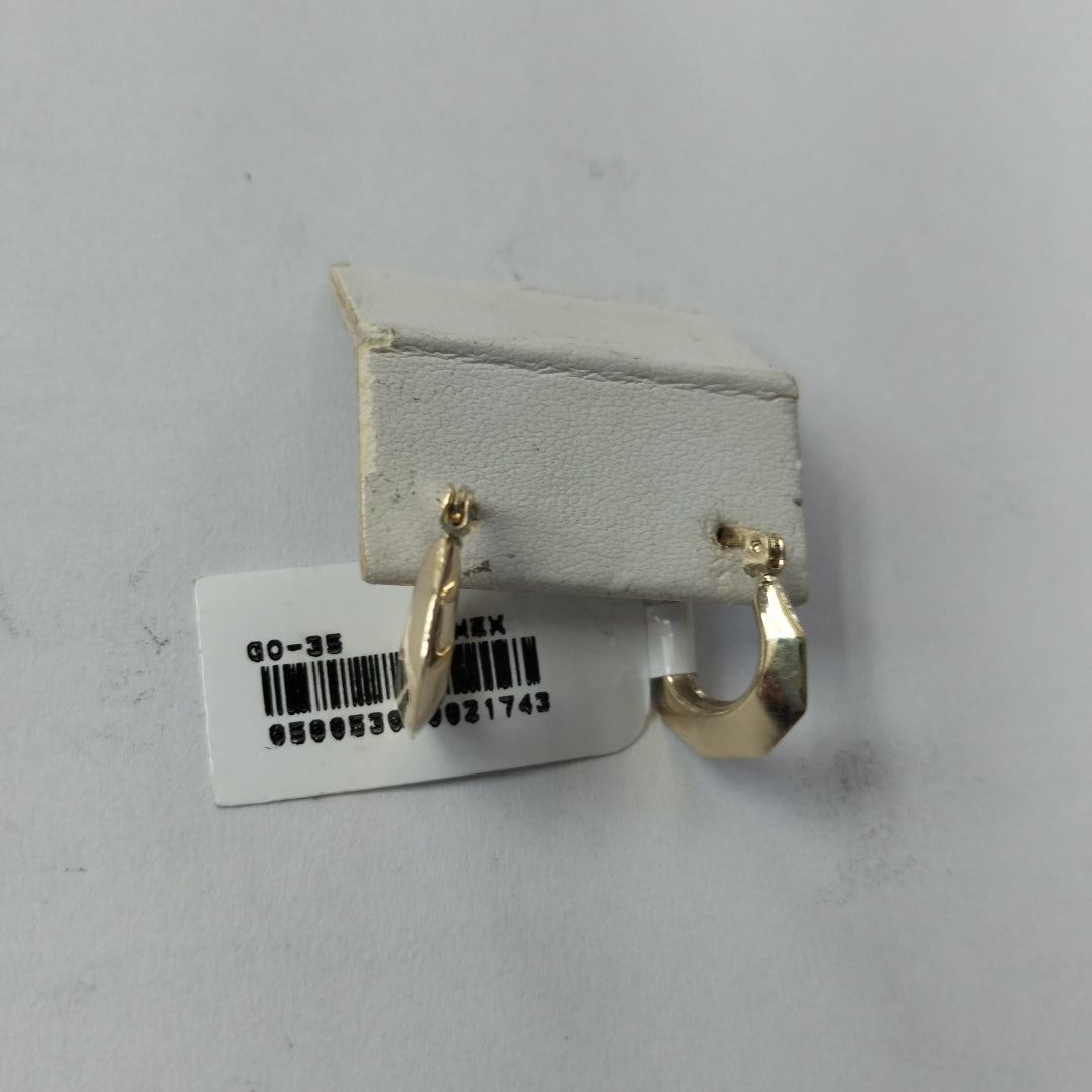 ARETES TEJIDO ARRACADA FACETADA 14K 1.2 GR (NUEVO)