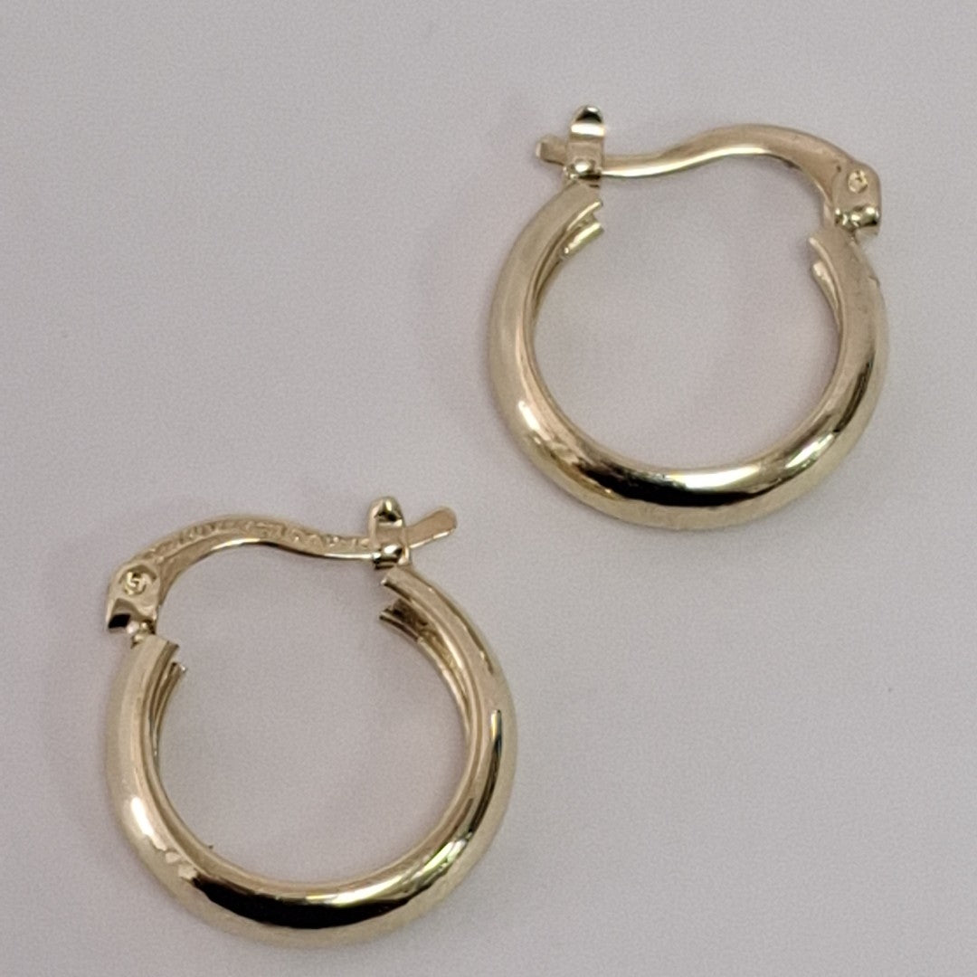 ARETES TEJIDO ARRACADAS LISAS 14K 2.1 GR (NUEVO)