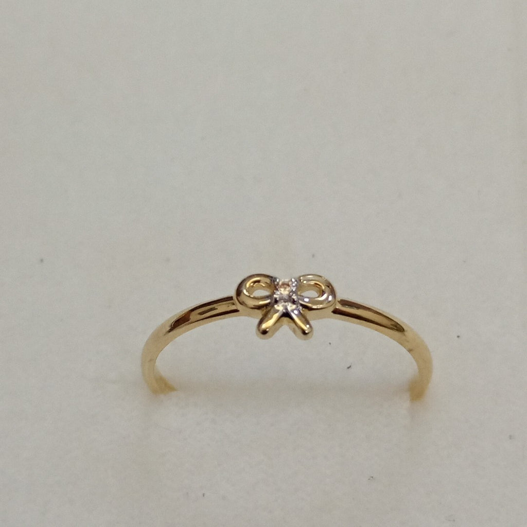 ANILLO ANILLITO FIG MOÑO C CIRCONIAS 14K 7 TALLA 1 GR (NUEVO)