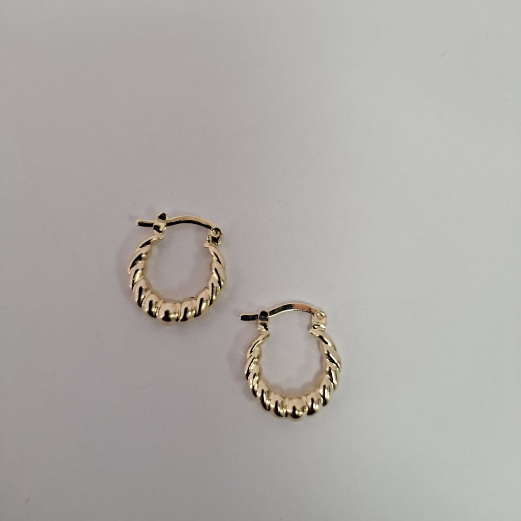 ARETES ARRACADAS TZL HUECAS 14K 1.5 GR (NUEVO)