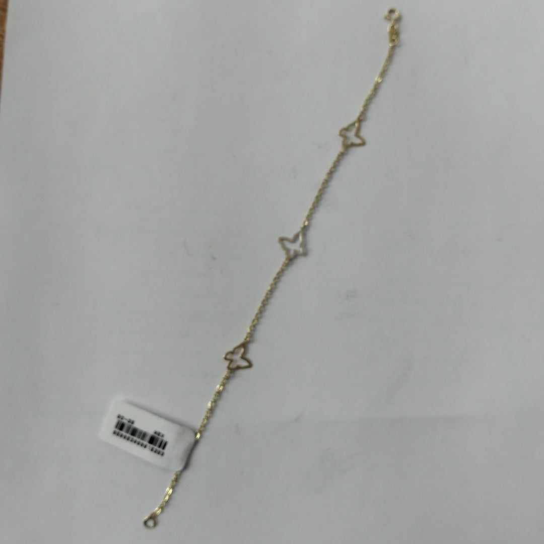 PULSERA ESPECIAL C MARIPOSAS 14K 18 CM 1.7 GR (NUEVO)