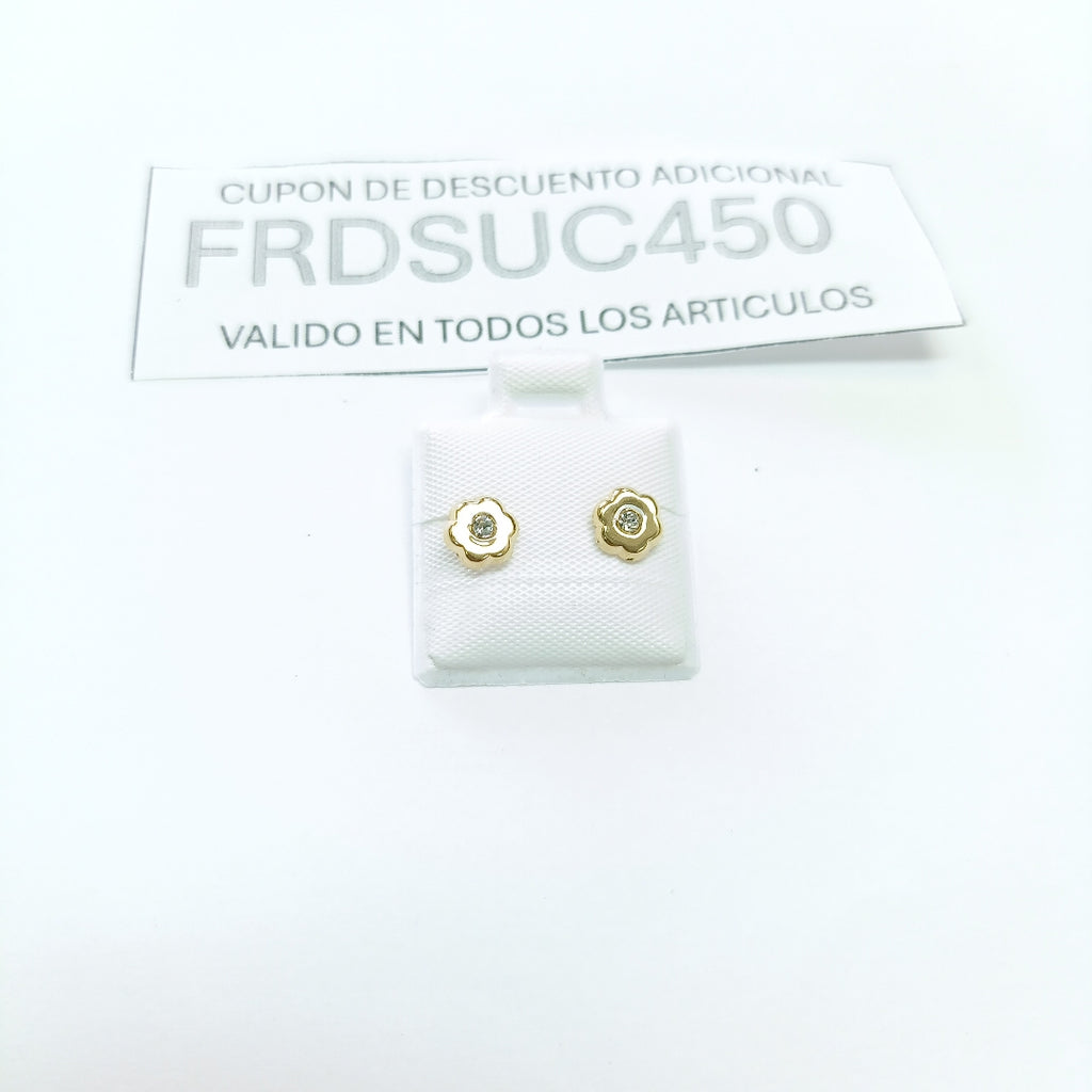 BROQUELES BROQUEL FIG FLOR C CIRCONIA 14K 0.2581 GR (NUEVO)