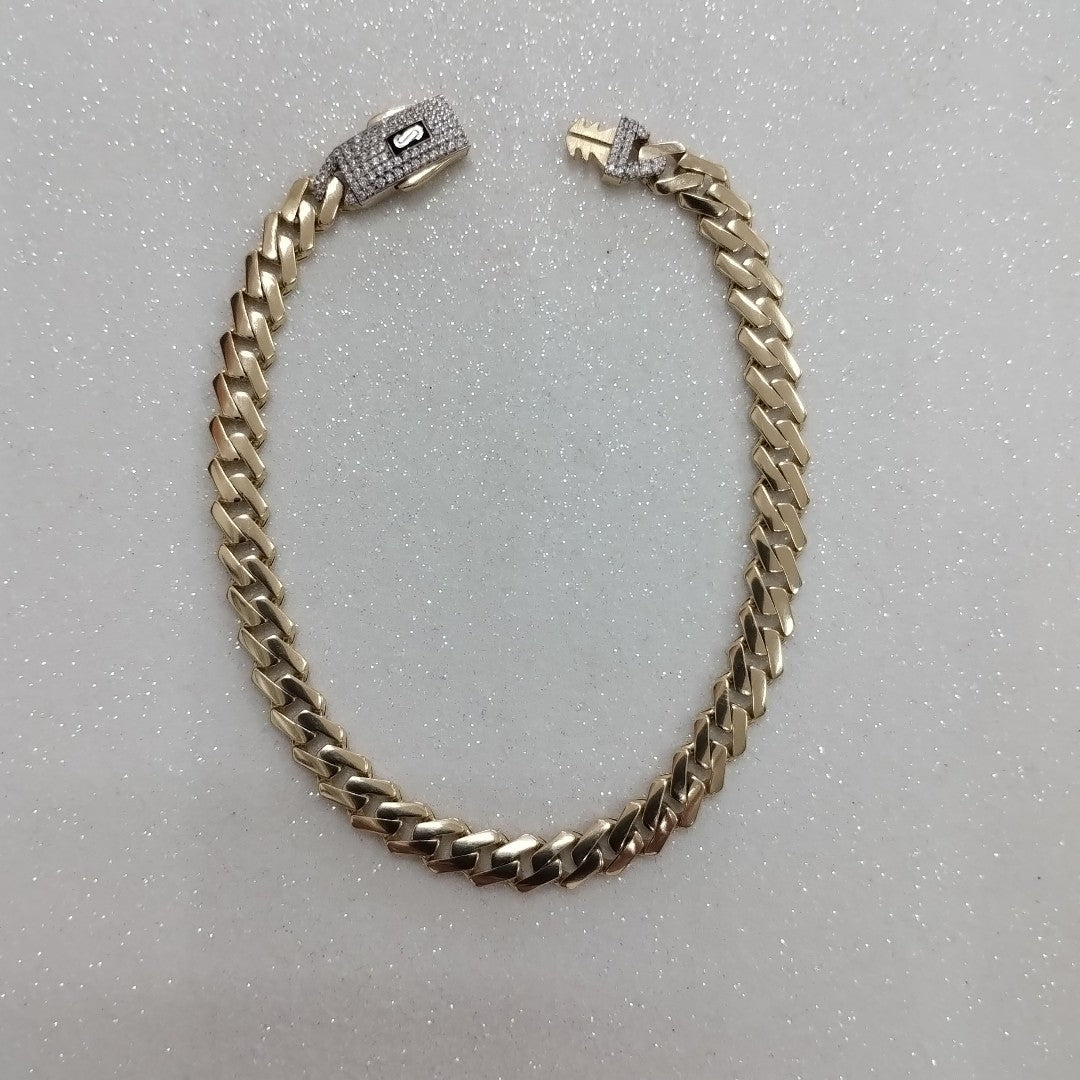 PULSERA CABALLERO MONACO ORO 10K 8.2 (NUEVO)