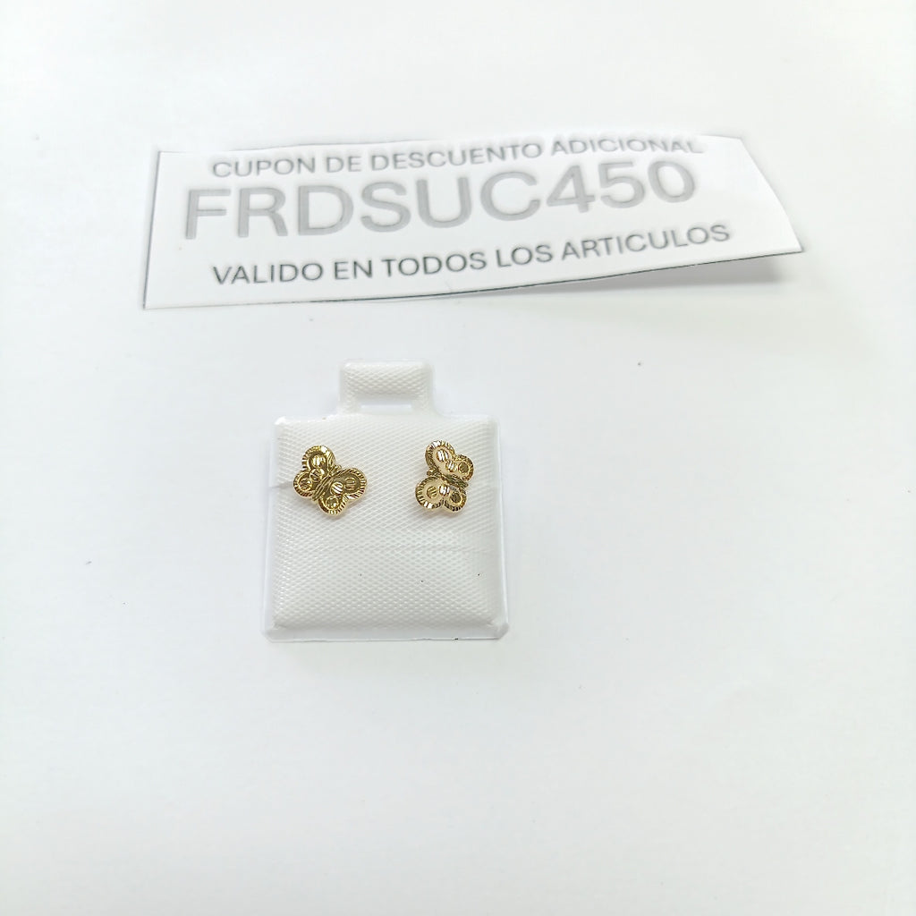 BROQUELES BROQUEL FIG MARIPOSA 14K 0.2668 GR (NUEVO)