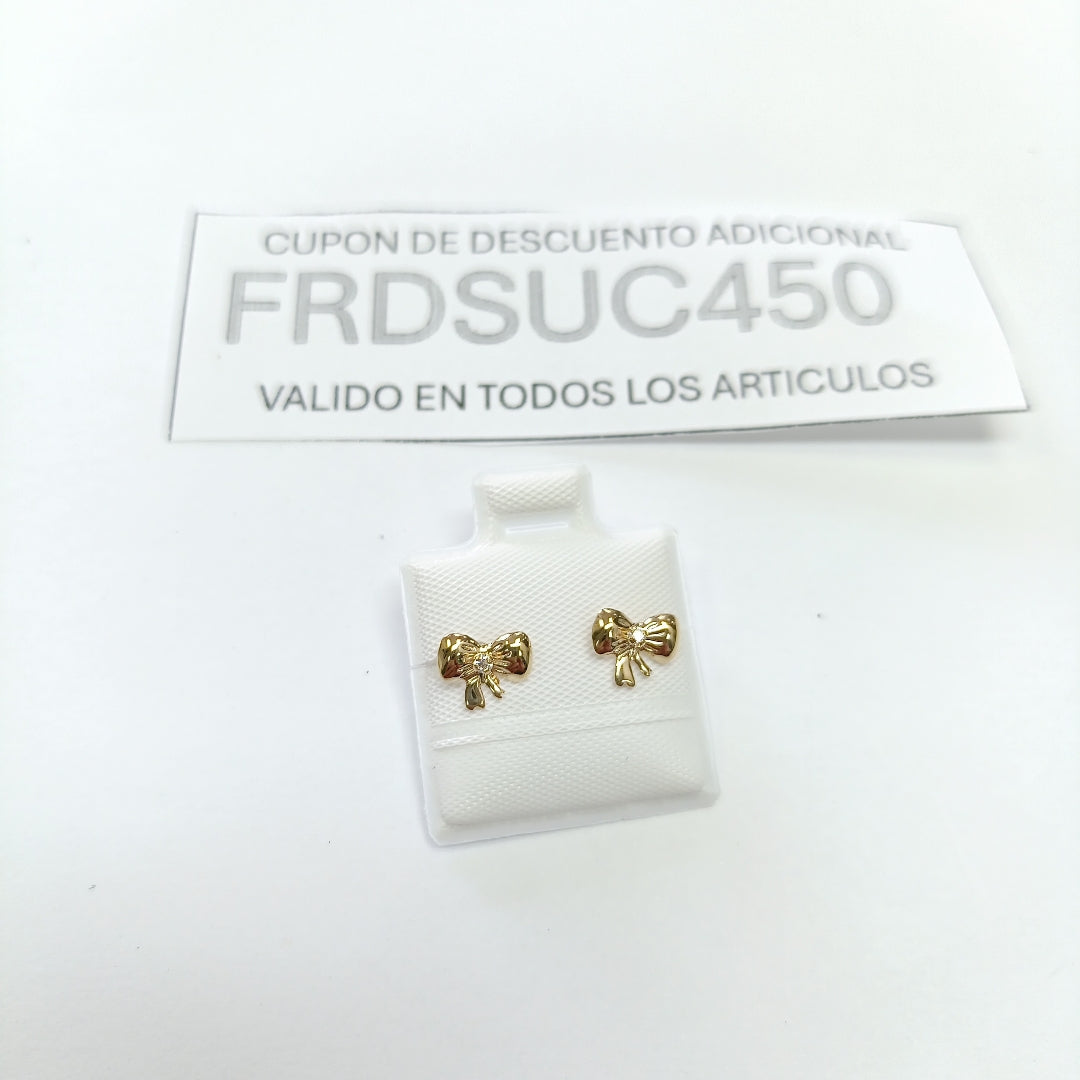 BROQUELES BROQUEL FIG MOÑO C CIRCONIA 14K 0.2441 GR (NUEVO)