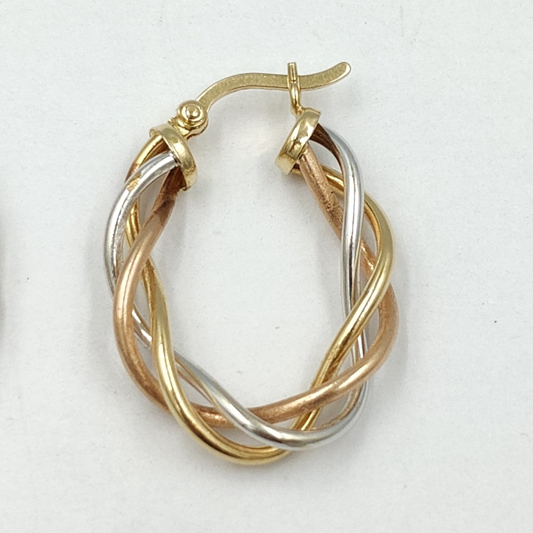 ARRACADAS PAR ORO,ORO COMBINADO 14 K 3,10 GRMS (SEMINUEVO)