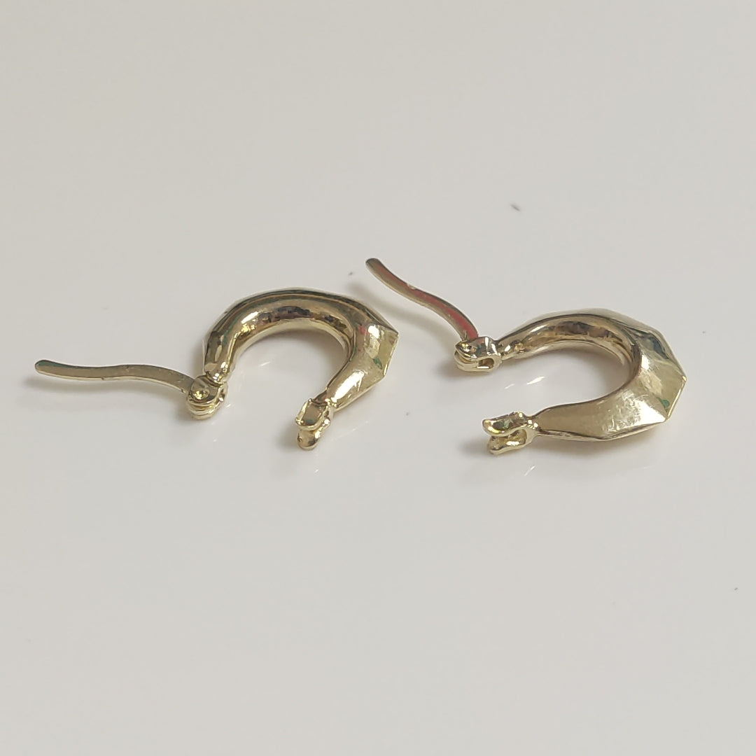ARETES TEJIDO ARRACADA FACETADA 14K 1.3 GR (NUEVO)