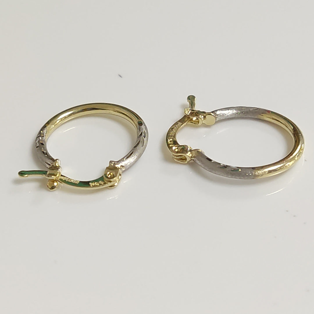 ARETES ARRACADAS COMBINADAS 14K 1.2 GR (NUEVO)