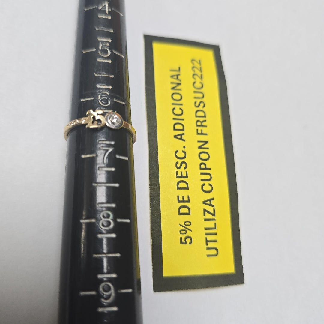 ANILLO CONMEMORATIVO ORO 10 K 0,80 GRMS (SEMINUEVO)