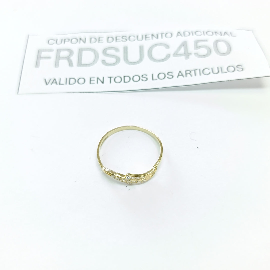 ANILLOS CON CIRCONIAS 14K TALLA 7 0.9 GR (NUEVO)