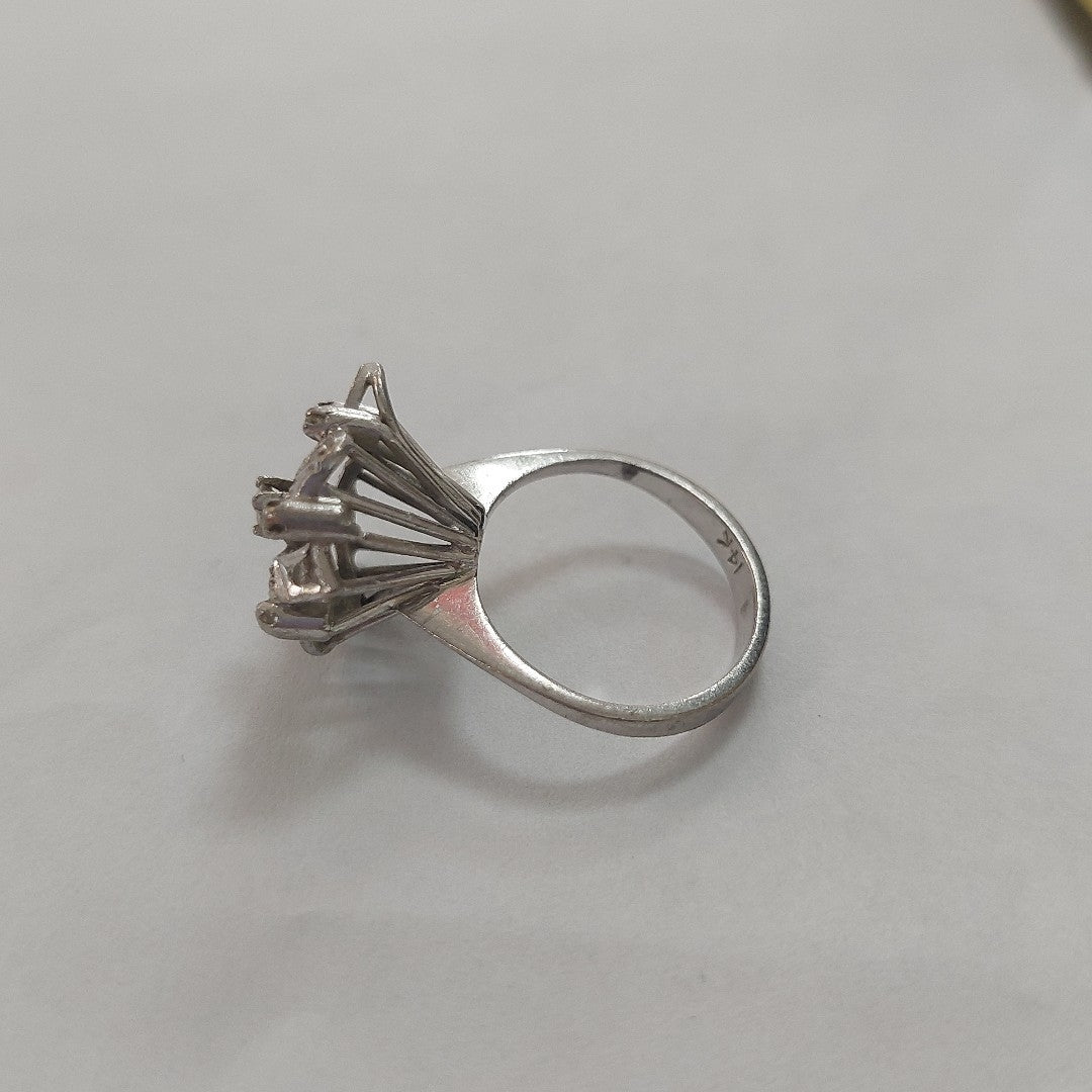 ANILLO ORO, ORO BLANCO 14 K 4.6 GRMS (SEMINUEVO)