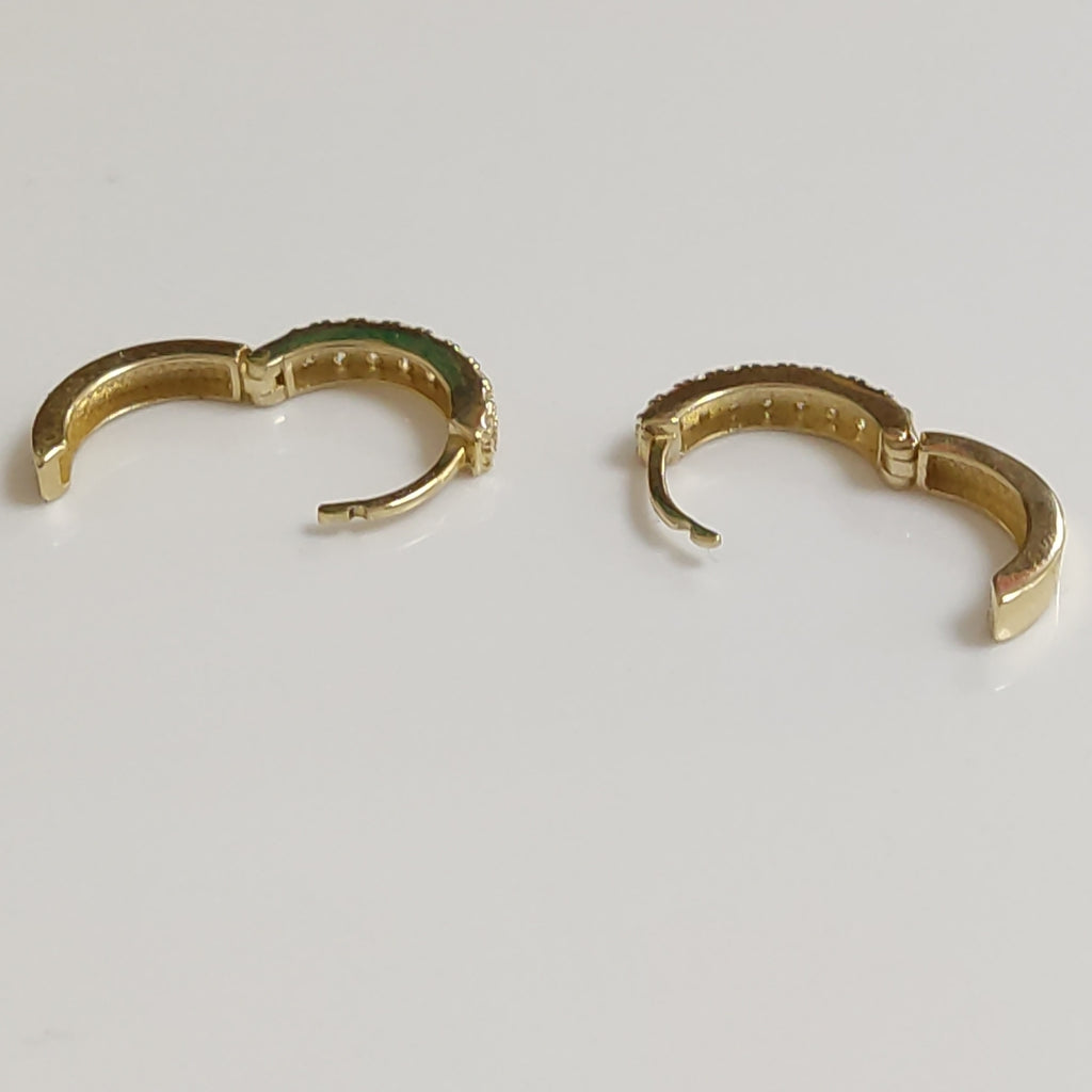 ARETES HUGGIES C CIRCONIAS 14K 1.8 GR (NUEVO)