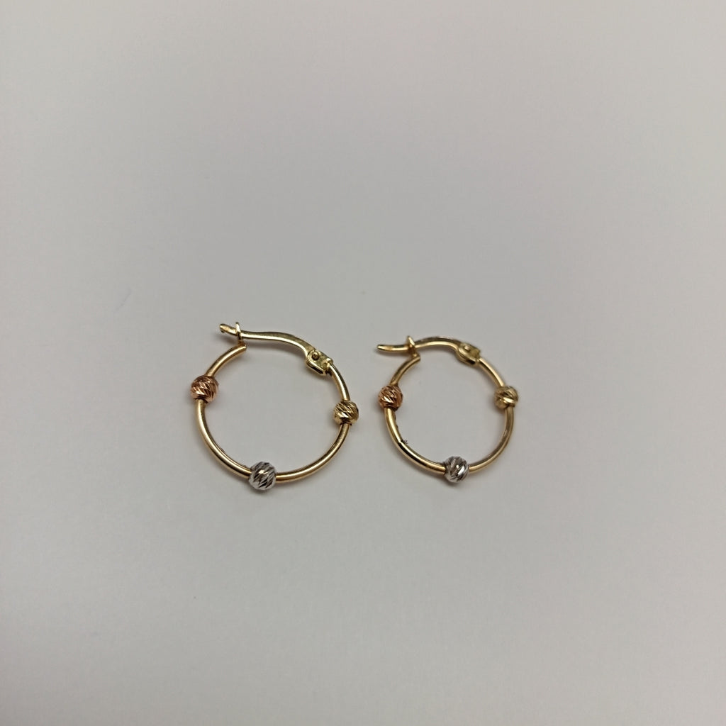 ARRACADAS PAR ORO COMBINADO 14 K 1.3 GRMS (SEMINUEVO)
