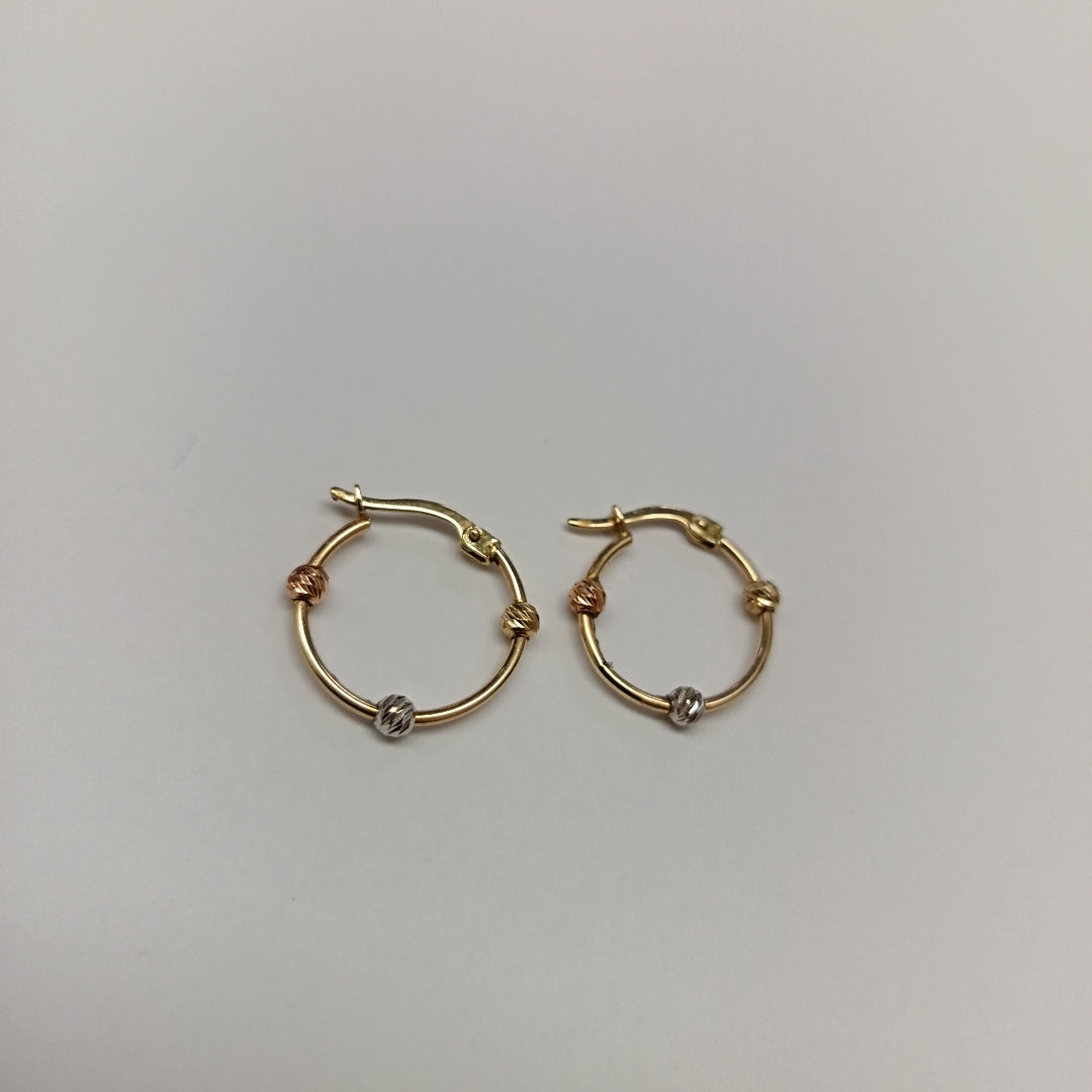 ARRACADAS PAR ORO COMBINADO 14 K 1.3 GRMS (SEMINUEVO)