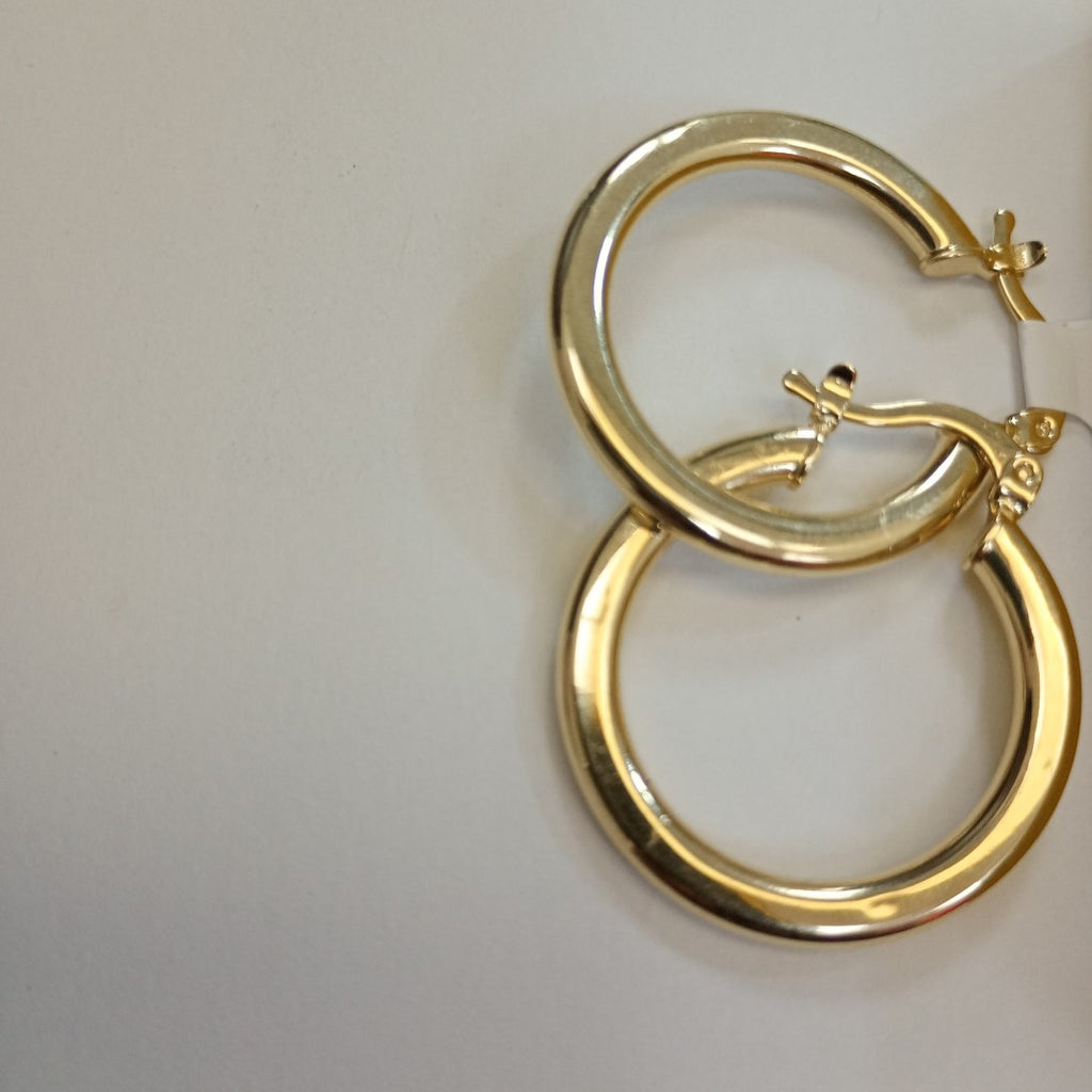 ARETES TEJIDO ARRACADA LISA 14K 2.1 GR (NUEVO)