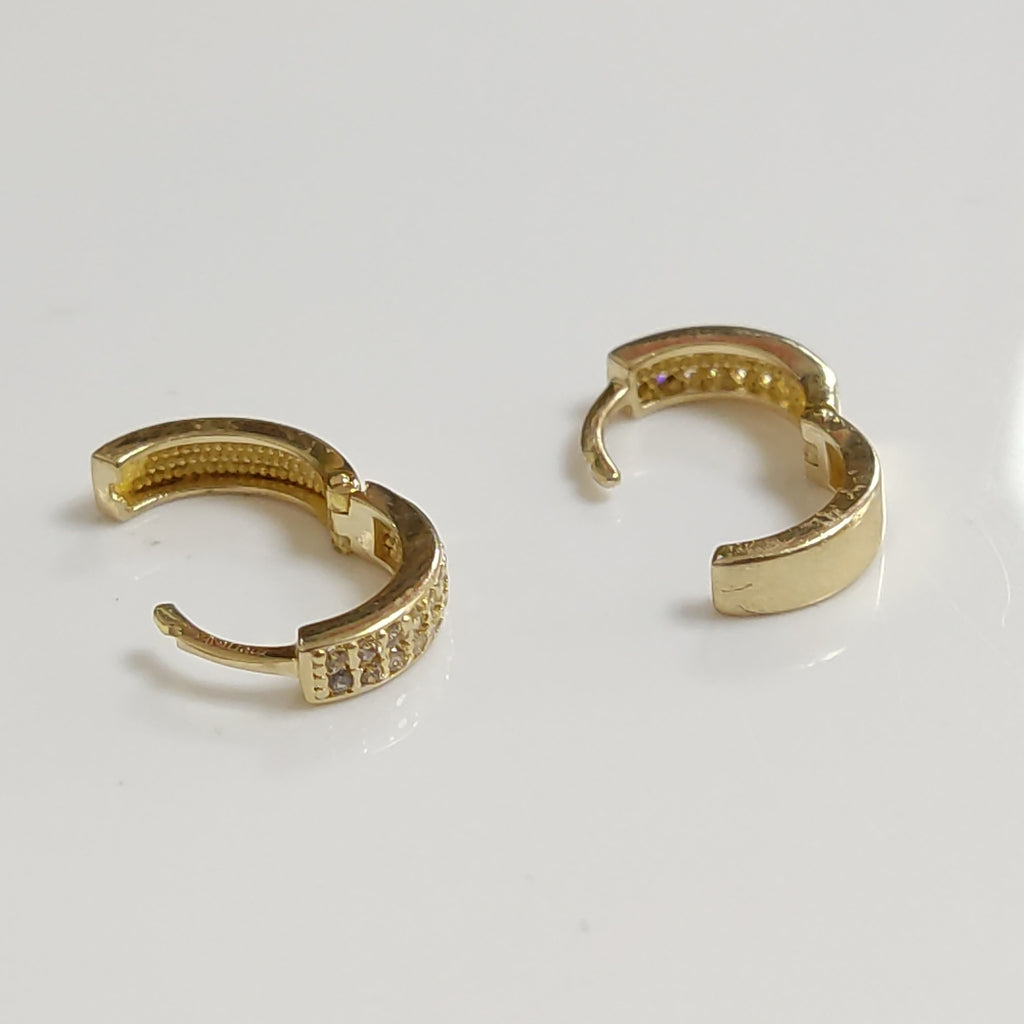 ARETES HUGGIES C CIRCONIA 14K 2.2 GR (NUEVO)